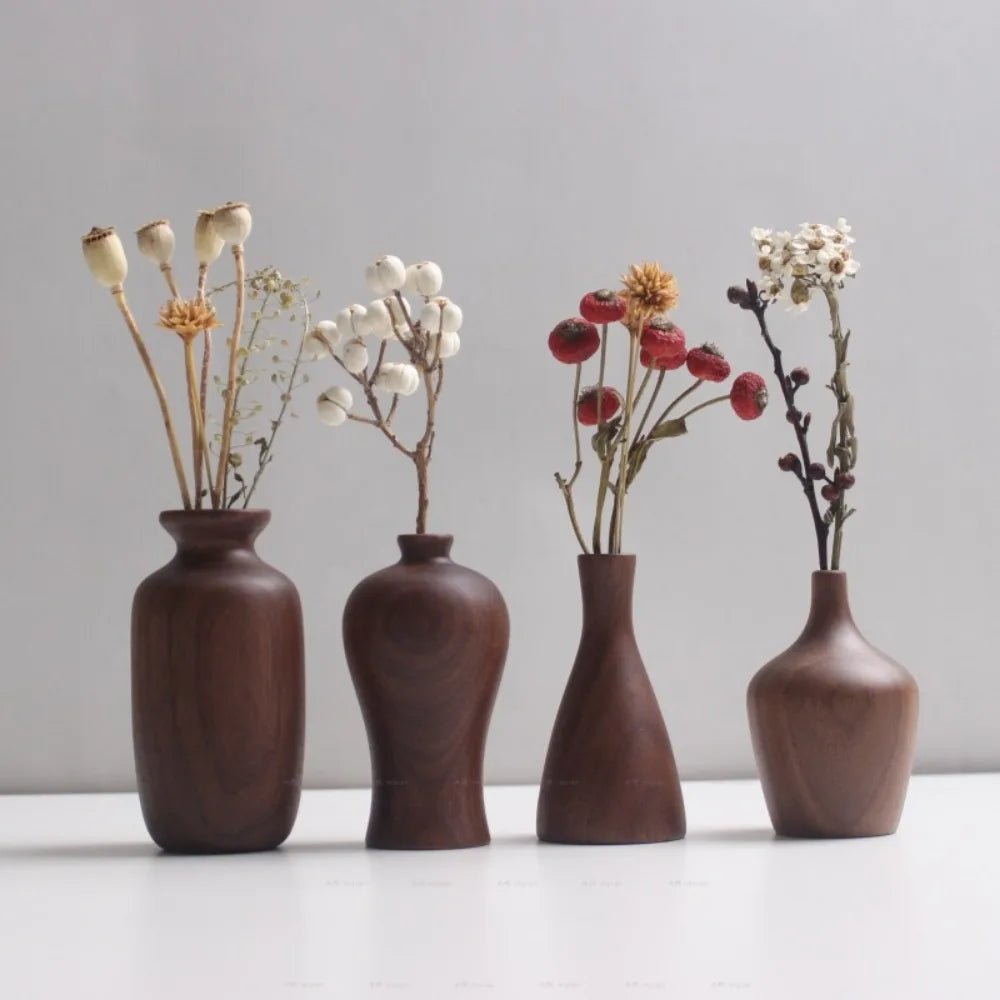 Solid Wood Vase Black Walnut Small Ornaments