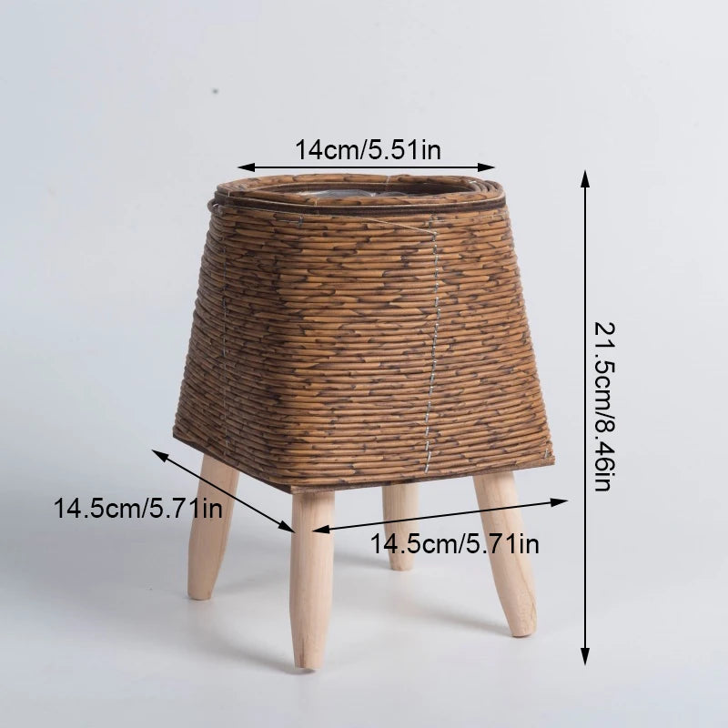 Vintage Planters Imitation Rattan Flower Stand