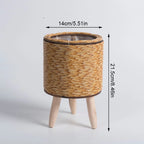 Vintage Planters Imitation Rattan Flower Stand