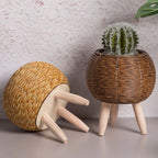 Vintage Planters Imitation Rattan Flower Stand