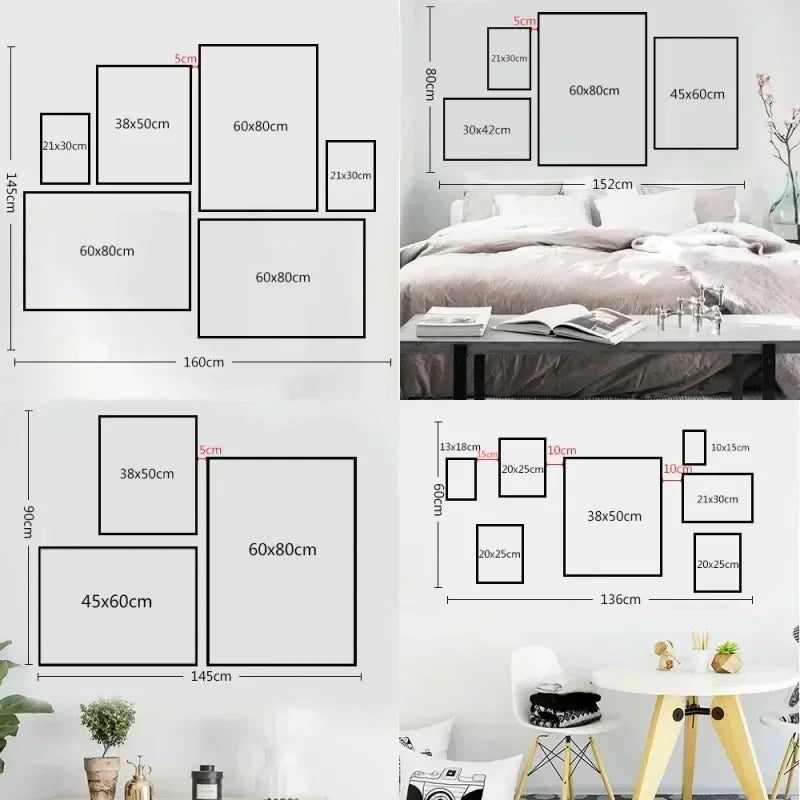Nordic Modern Style Poster White Paint Scratches Wall Art
