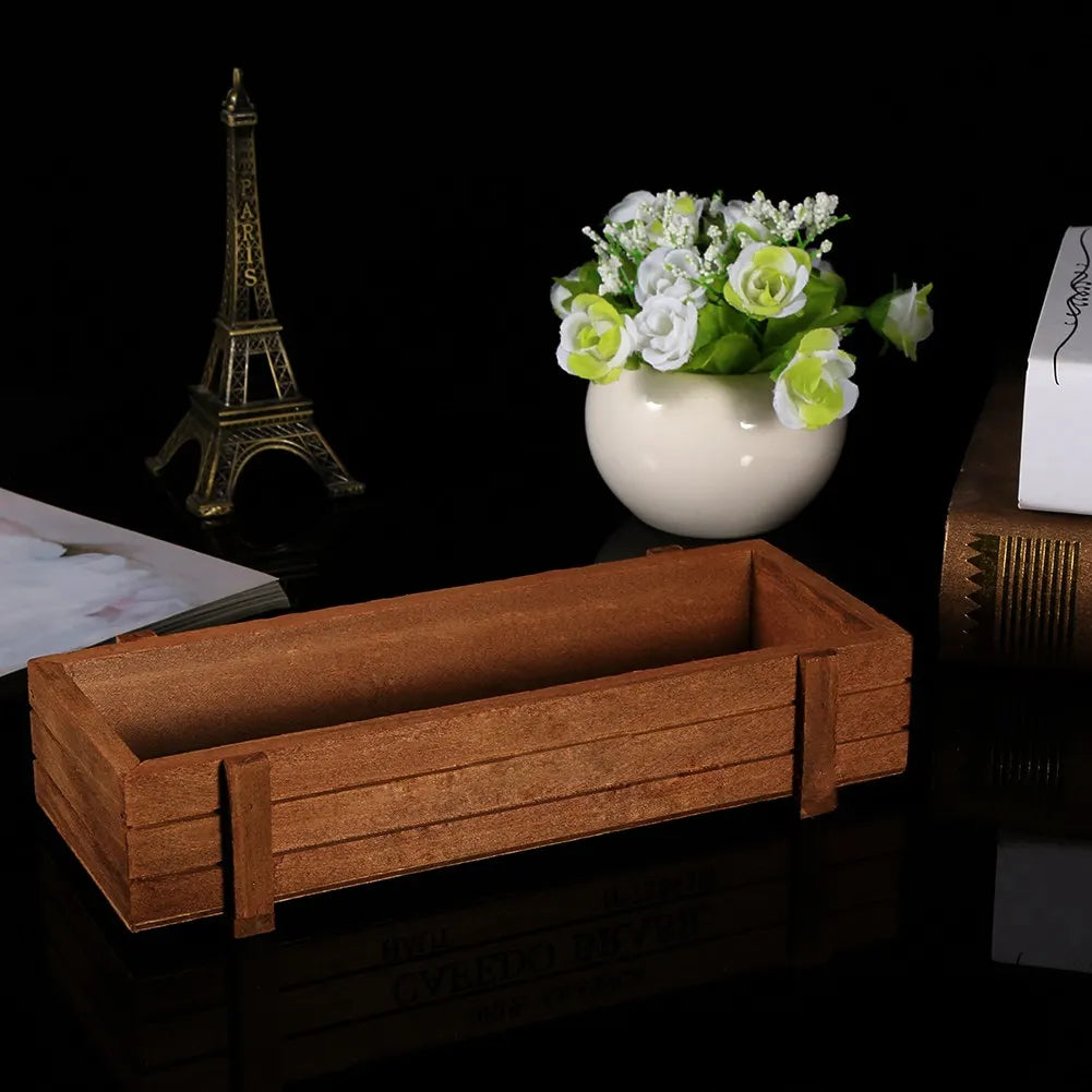 Wooden Herb Flower Succulent Planter