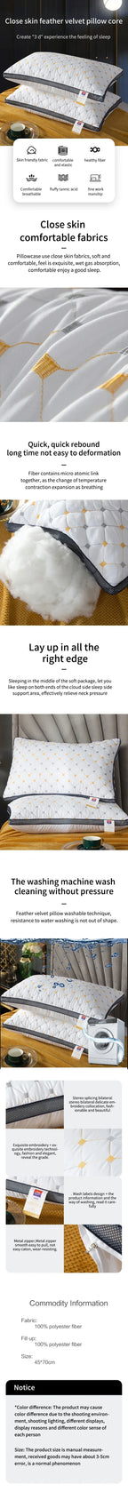 Pillow non-deformable pillow cover and pillow core